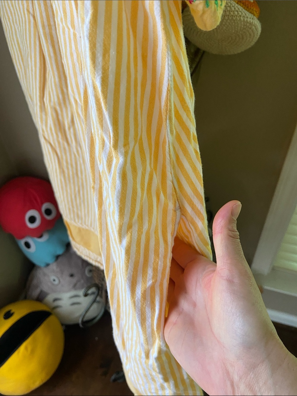 Bechamel summer orange/ yellow striped embroidered dress SZ L - Picture 4 of 7